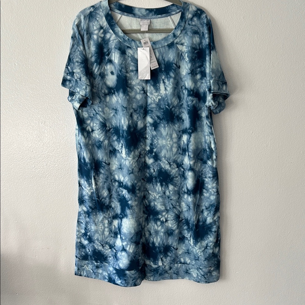 Blue Tie-Dye Midi Dress